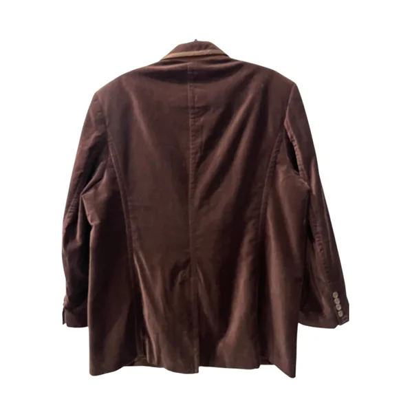 Vintage Marc Ecko Velvet Cut & Sew Chocolate Brown Blazer Size XL Men's Piping - Picture 9 of 11